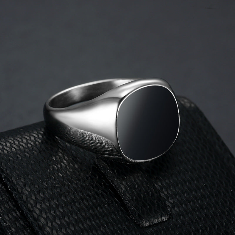 Coolx - Black Square Mens Ring