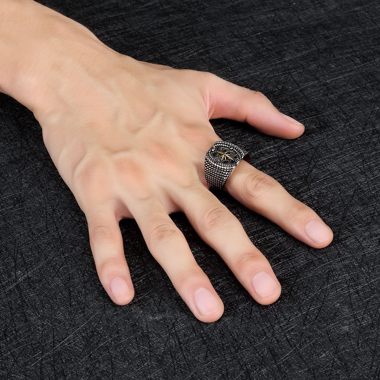 Fashion Plating Gold Cross Men's Ring