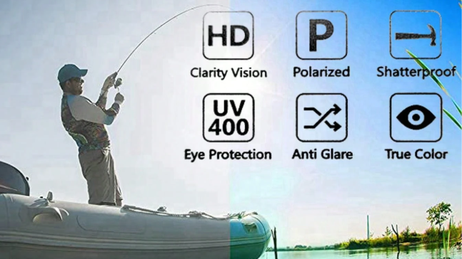 Polarized sunglasses for men, sunglasses with UV protection for driving, fishing, golfing..