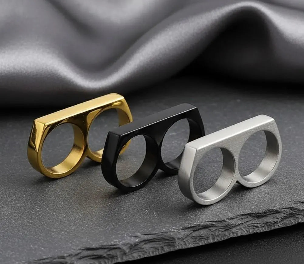 Two-finger Ring Stainless Steel Glasses
