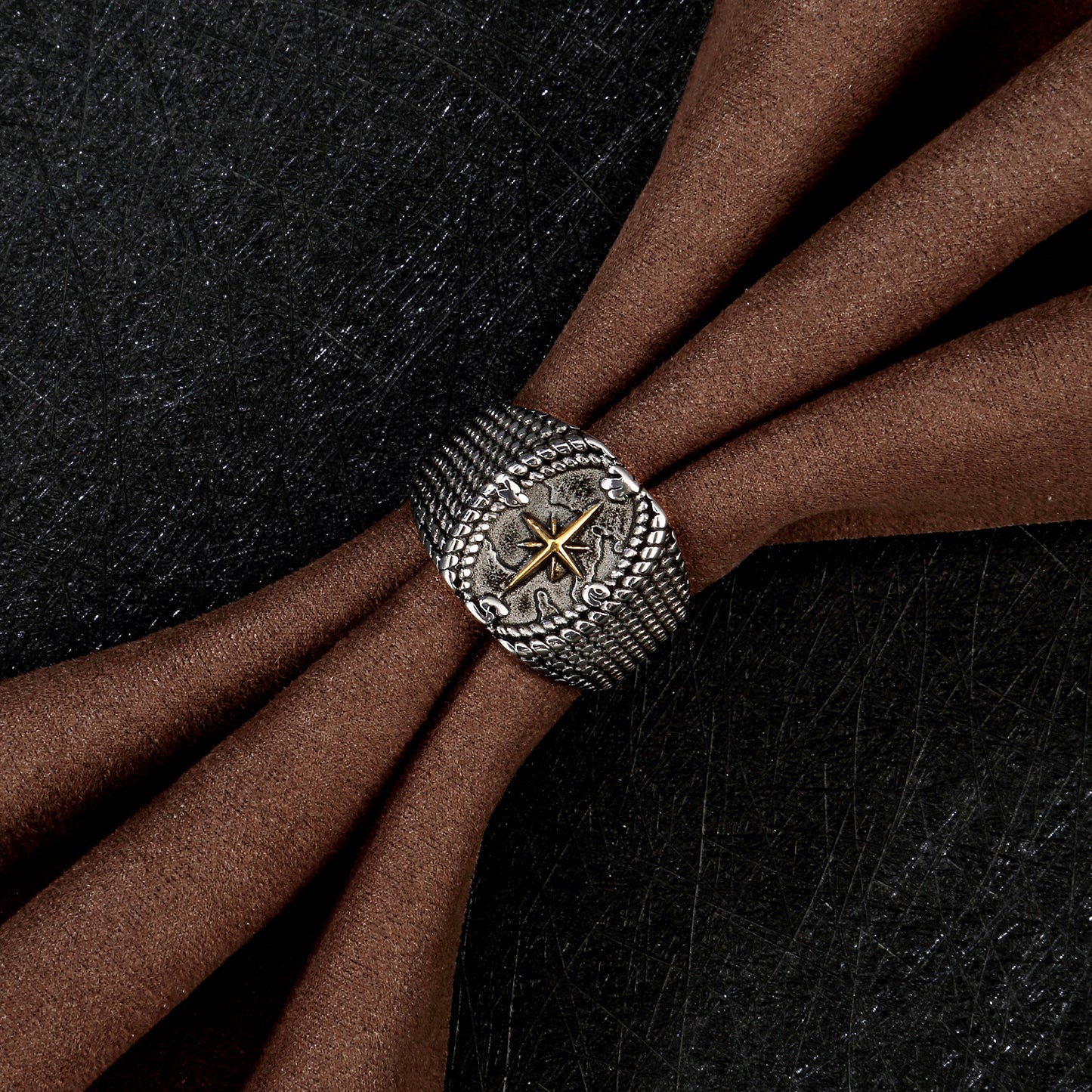 Fashion Plating Gold Cross Men's Ring