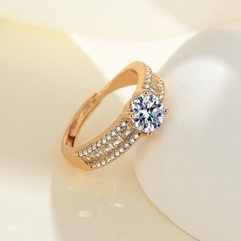 Zircon gemstone ring for women.