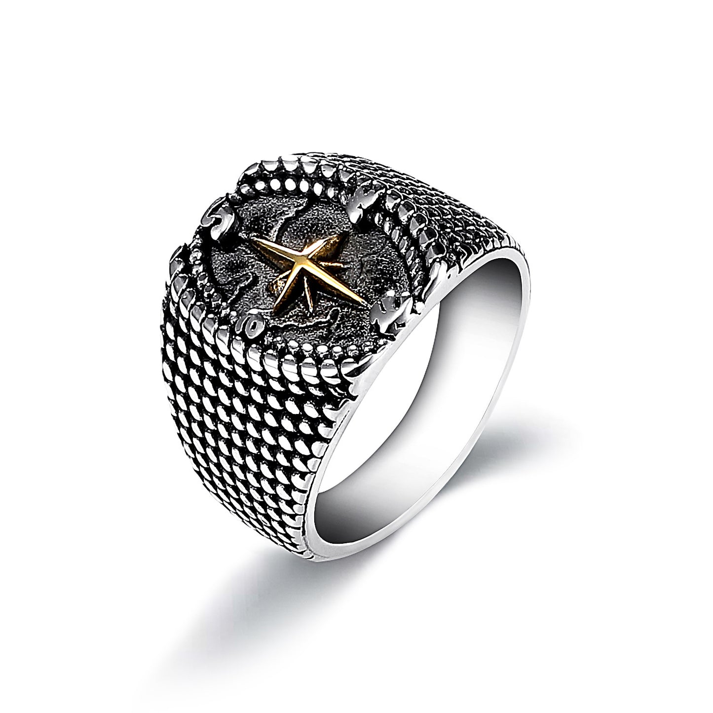 Fashion Plating Gold Cross Men's Ring