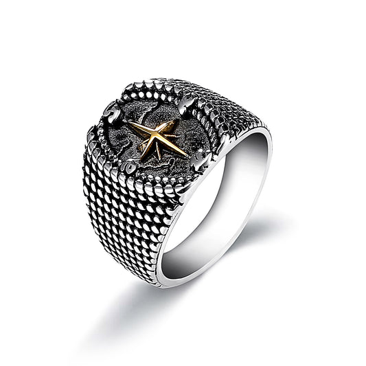 Fashion Plating Gold Cross Men's Ring