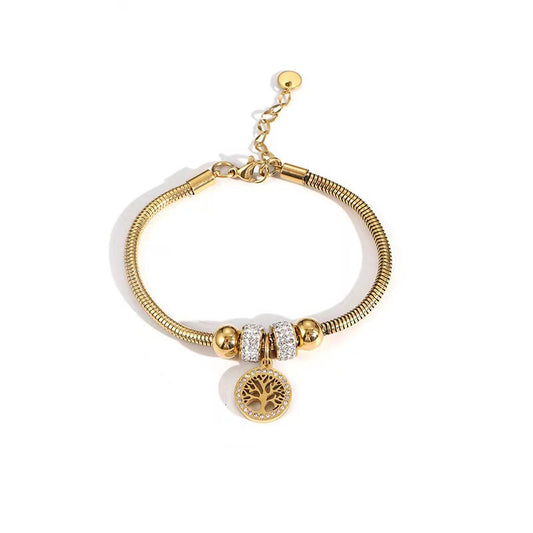 Butterfly Eye Stainless Steel Flower Bracelet