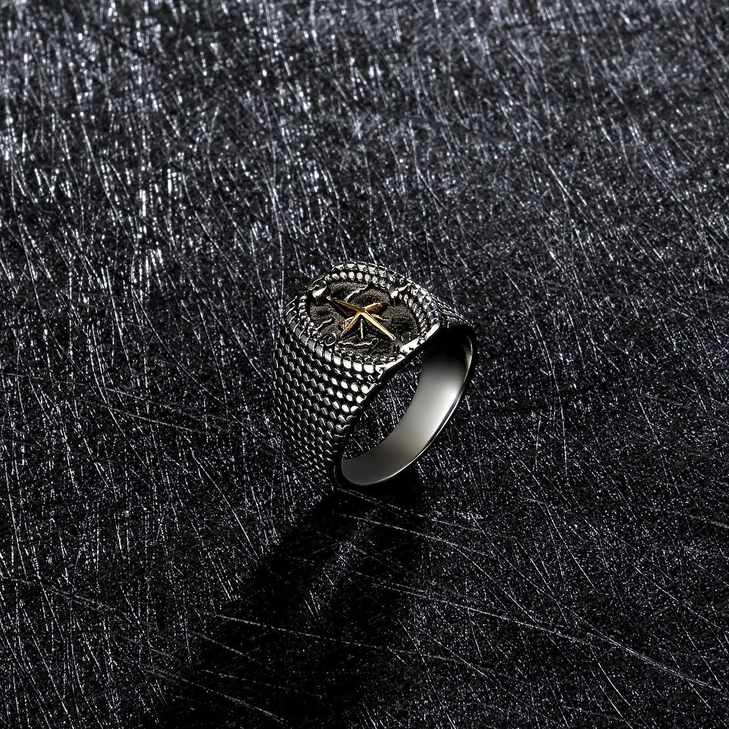 Fashion Plating Gold Cross Men's Ring