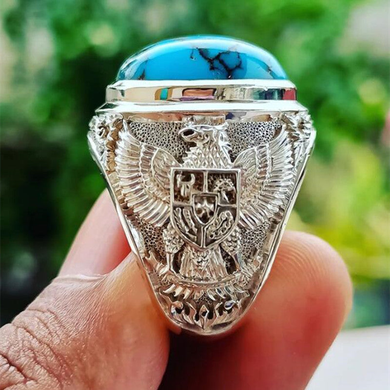 Men's Fashionable Elegant Alloy Ring Antique Silver Domineering