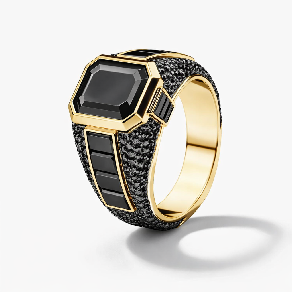 Men's Simple Alloy Inlaid Zircon Ring
