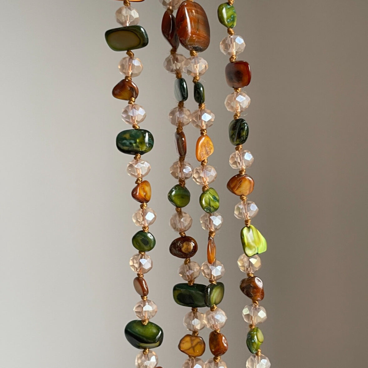 Bohemian Colored Shell Bead Double Layered Necklace