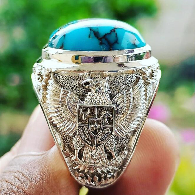 Men's Fashionable Elegant Alloy Ring Antique Silver Domineering