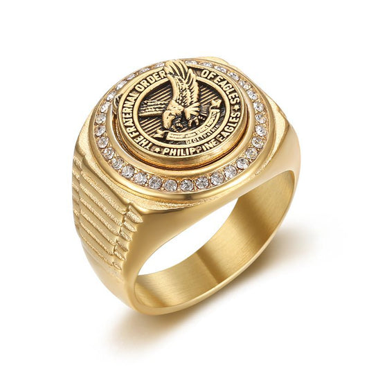 Men's eagle ring - nugget ring