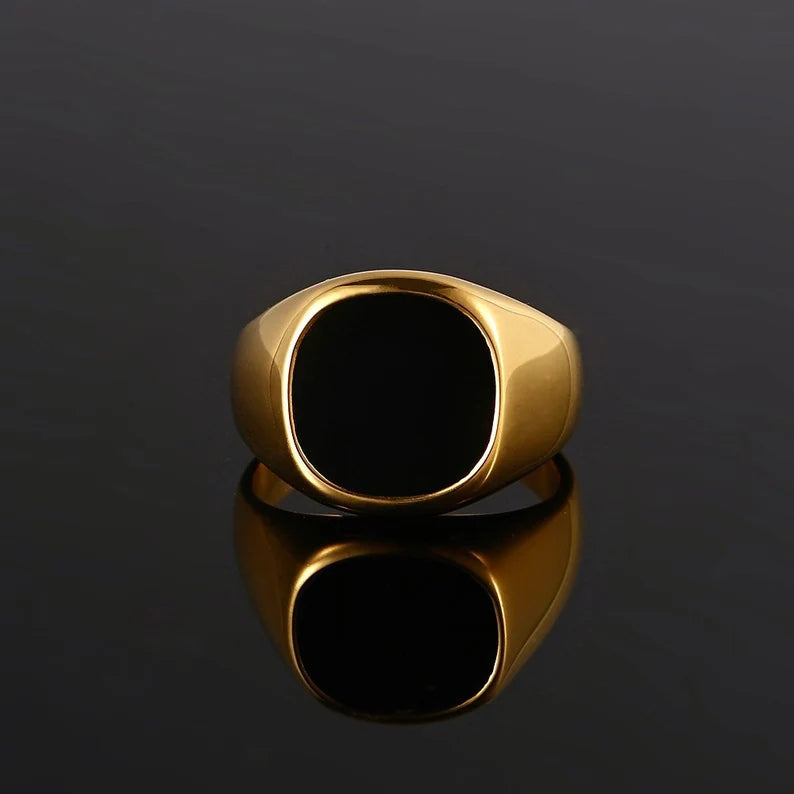 Coolx - Black  Square  Mens Ring