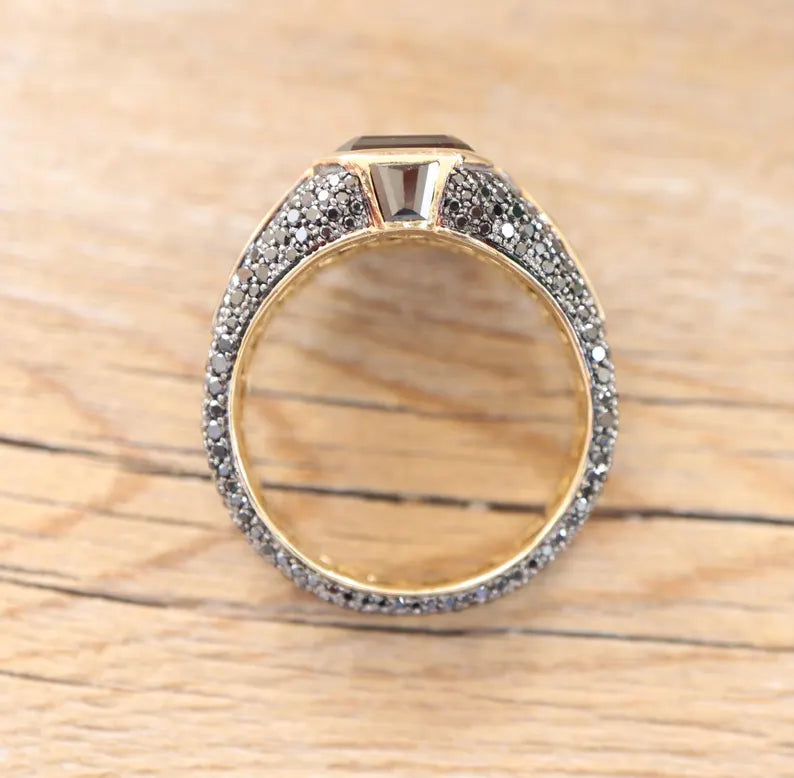 Men's Simple Alloy Inlaid Zircon Ring