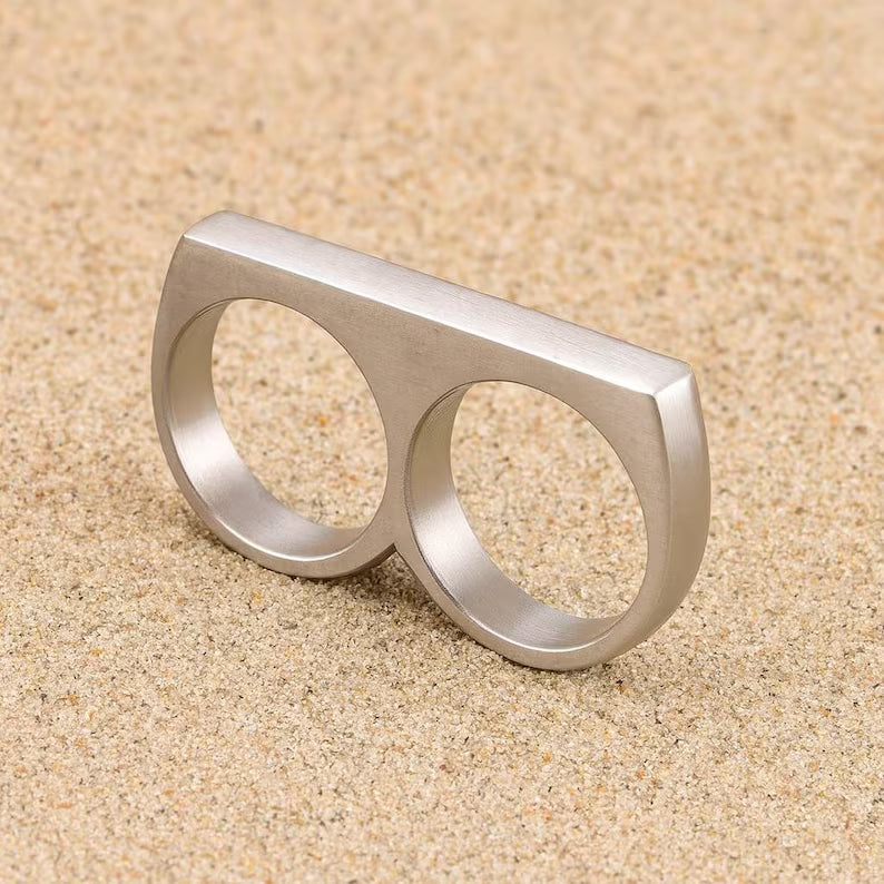 Two-finger Ring Stainless Steel Glasses