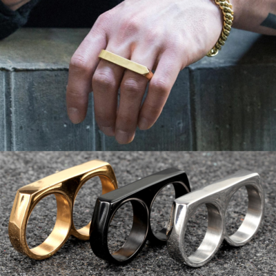 Two-finger Ring Stainless Steel Glasses